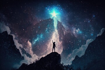 reach for the stars aim high success stretch goals dream effort excellence ambition growth successful success determination excellence achievement determined possibility confidence work business motto