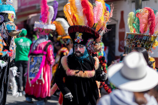 Chinelo dancing in a carnival, in the State of Mexico - Mexican Traditions