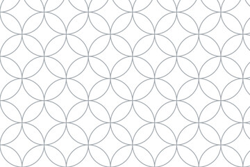 七宝文様の背景イラスト　和柄　灰色　Japanese traditional pattern　線画