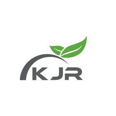 KJR letter nature logo design on white background. KJR creative initials letter leaf logo concept. KJR letter design.
