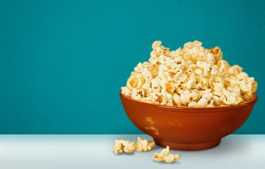 Caramel tasty sweet Popcorn in the bowl