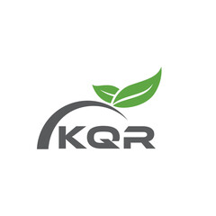 KQR letter nature logo design on white background. KQR creative initials letter leaf logo concept. KQR letter design.
