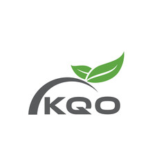 KQO letter nature logo design on white background. KQO creative initials letter leaf logo concept. KQO letter design.

