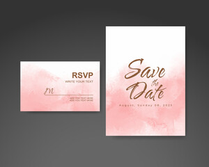 Wedding invitation with abstract watercolor background