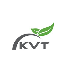 KVT letter nature logo design on white background. KVT creative initials letter leaf logo concept. KVT letter design.
