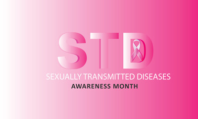 April is Sexually Transmitted diseases  Awareness Month. Template for background, banner, card, poster