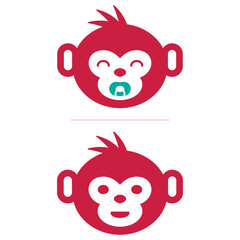 Cute monkey baby logo.