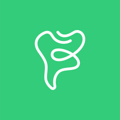 Minimalist vector of letter F dental logo.