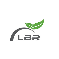 LBR letter nature logo design on white background. LBR creative initials letter leaf logo concept. LBR letter design.
