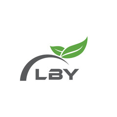 LBY letter nature logo design on white background. LBY creative initials letter leaf logo concept. LBY letter design.
