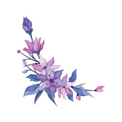 purple flower arrangement watercolor illustration