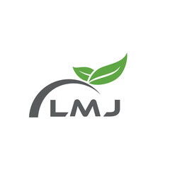 LMJ letter nature logo design on white background. LMJ creative initials letter leaf logo concept. LMJ letter design.
