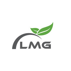 Obraz premium LMG letter nature logo design on white background. LMG creative initials letter leaf logo concept. LMG letter design. 