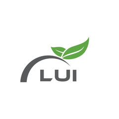 LUI letter nature logo design on white background. LUI creative initials letter leaf logo concept. LUI letter design.
