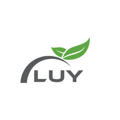LUY letter nature logo design on white background. LUY creative initials letter leaf logo concept. LUY letter design.
