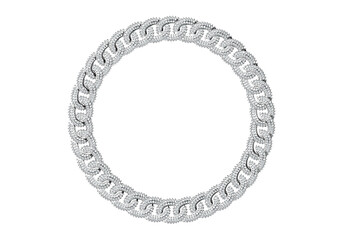 Gold chain isolated on white. 3D rendering