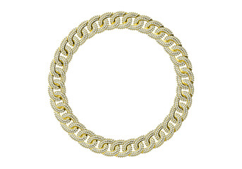 Gold chain isolated on white. 3D rendering