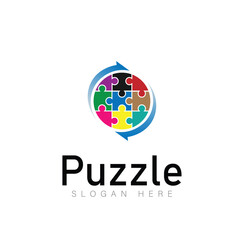 Puzzle Set Logo Vector Template Dowload