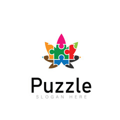 Fototapeta na wymiar Puzzle Set Logo Vector Template Dowload