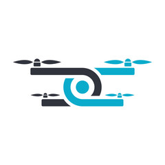 Drone logo template vector icon