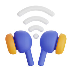 Bluetooth earphone 3D Icon