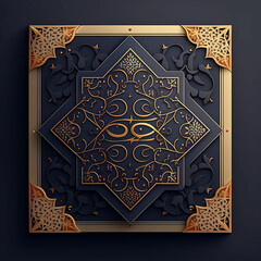 Islamic Style Ornamental Mandala Frame Shape Design, Generative Ai