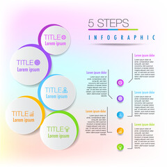 5 steps infographic for business presentation, infographic outlines the steps of the management process can be a useful tool for organizations to visualize