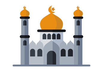 Fototapeta na wymiar mosque vector illustration collection, use 2d flat style, modern islamic architecture. great for greeting cards, diagrams, infographics, ramadan celebrations.