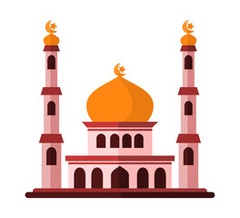 mosque vector illustration collection, use 2d flat style, modern islamic architecture. great for greeting cards, diagrams, infographics, ramadan celebrations.