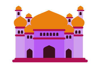 mosque vector illustration collection, use 2d flat style, modern islamic architecture. great for greeting cards, diagrams, infographics, ramadan celebrations.