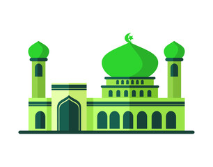 mosque vector illustration collection, use 2d flat style, modern islamic architecture. great for greeting cards, diagrams, infographics, ramadan celebrations.