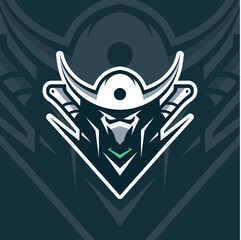 Japanese samurai esport gaming mascot logo vector design template