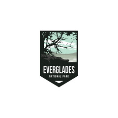 Everglades National Park logo badge emblem sticker patch vector illustration