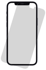 Smart Phone on transparent background with screen guard on top