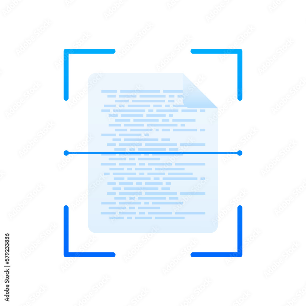 Aufkleber document scanner icon. digital scanner. scanning text. icon for mobile app. vector illustration.