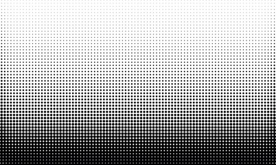Halftone vector background. Monochrome halftone pattern. Abstract geometric dots background. Pop Art comic gradient black white texture. Design for presentation banner, poster, flyer, business card. - obrazy, fototapety, plakaty
