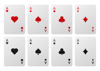 Suit deck of playing cards. Casino concept. Poker cards. Gambling Vector illustration.
