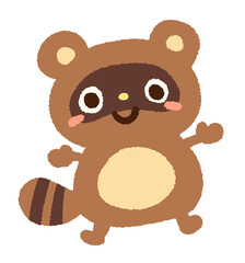 かわいいタヌキのイラスト