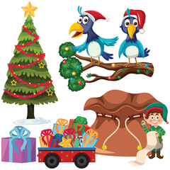 Set of Christmas element