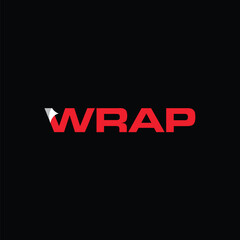 Wrap wordmark logo vector icon template