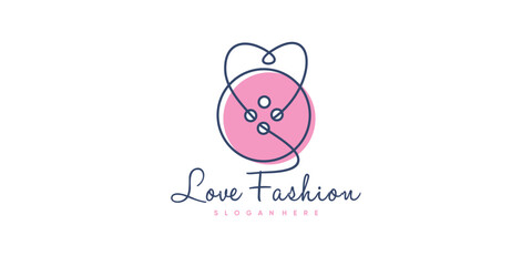 Fashion logo design with button concept idea