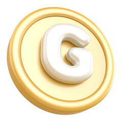 3D Font Gold Letter G