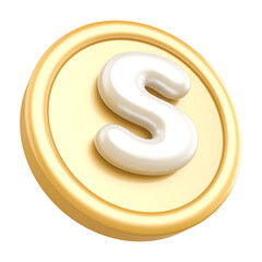 3D Font Gold Letter S