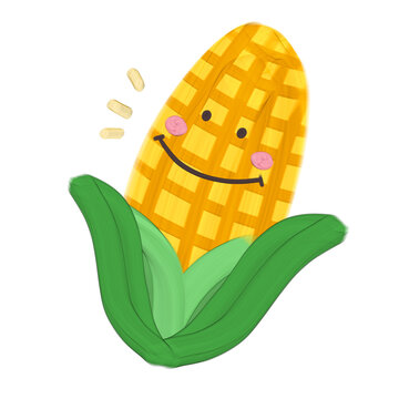 Cute corn vegetable stationary sticker oil painting