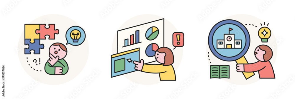 Poster back to school. idea puzzle and graph analysis and school search.