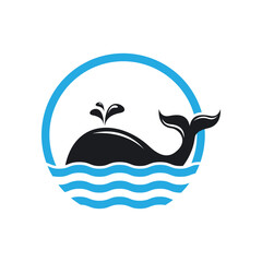 Whale vector logo icon design