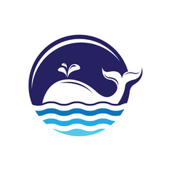 Whale vector logo icon design