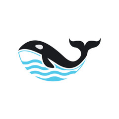 Whale vector logo icon design