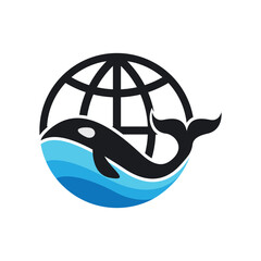 Whale vector logo icon design