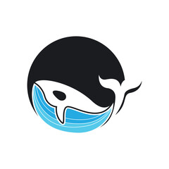 Whale vector logo icon design